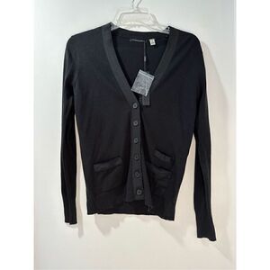 T. Tahari women’s black button up sweater with pockets size XS.   NWT. #18-0484